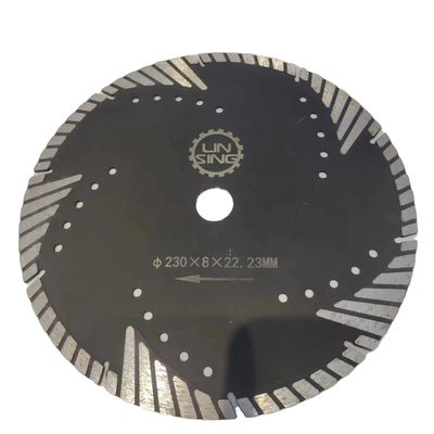 Disque diamanté turbo-dent protégé pour la coupe de bordure de brique de marbre 22.23 mm Taille de l'arbre