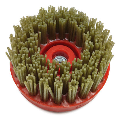 Brosses en nylon rondes à grains abrasifs diamantés pour les surfaces antiquées en granit de marbre