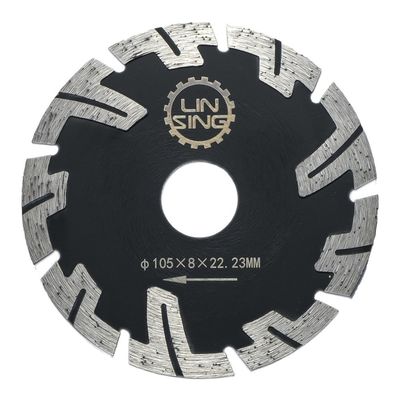 Disque diamanté turbo-dent protégé pour la coupe de bordure de brique de marbre 22.23 mm Taille de l'arbre
