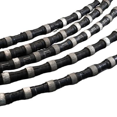 La première catégorie de perles de frittage de quartzite de carrière fil de diamant 12,0*40 fil enduit de caoutchouc