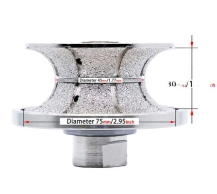 Poussière métallique Diamant 98mm F30 Roue de profilage de broyage de pierre Bit Router Bit électroplaté