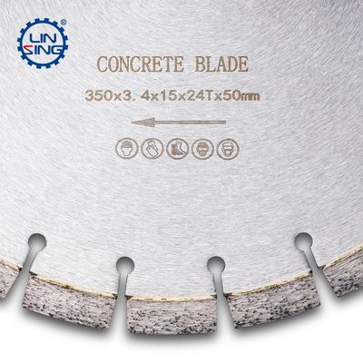 Blé de scie au diamant soudé au laser pour le béton de 350 mm pour couper le béton 24Z sans éclaboussure