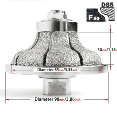 Roue à profil diamanté brasé sous vide pour le granit A Grade Support personnalisé OEM