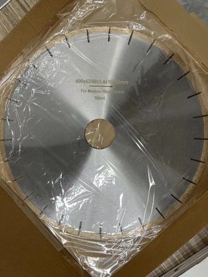0.014in épaisseur de lame argent brasé 400 mm diamant lame de scie horizontale pour le marbre