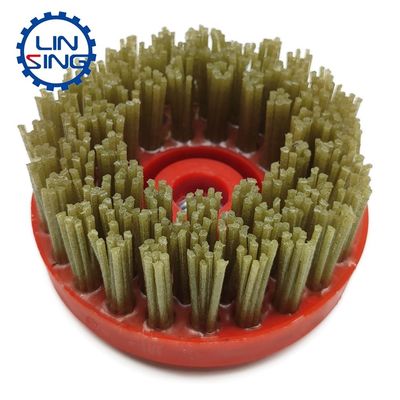 Brosse de broyage ronde pour l'abrasif au diamant sur la surface du cuir, de la pierre et du marbre