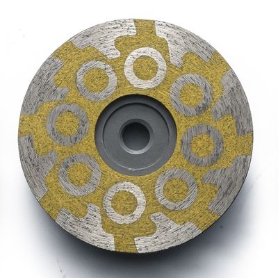 Roue à coupe en poudre de diamant à six segments pour le broyage du granit turbo rond rempli de résine